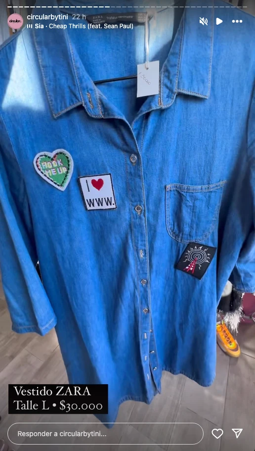 Algunos de los productos que puso en venta Cande Tinelli, con sus precios.