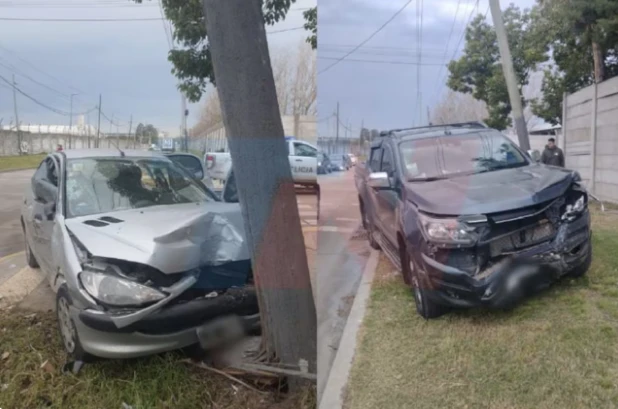 Así quedaron los autos tras la colisión: a la izquierda, el coche de María Valenzuela. Foto TN Show.