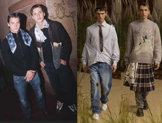 Tiziano y Benicio Gravier, hijos de Valeria Mazza, desfilaron con Benicio y Ángelo Mutti, nietos de Spinetta
