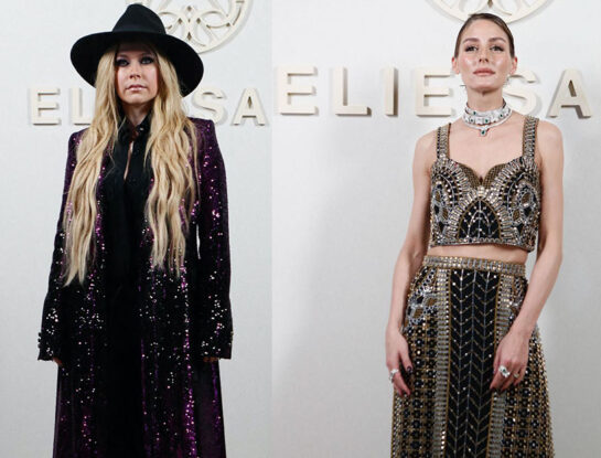 Vidriera: de Avril Lavigne a Olivia Palermo, los looks shiny en el desfile de Elie Saab