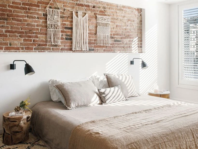 Alerta tendencia: dormitorios con paredes de ladrillo visto
