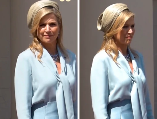 Máxima volvió a deslumbrar en celeste y confirma que es su nuevo favorito