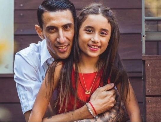 La emotiva entrada de Ángel Di María con su hija al partido contra Perú