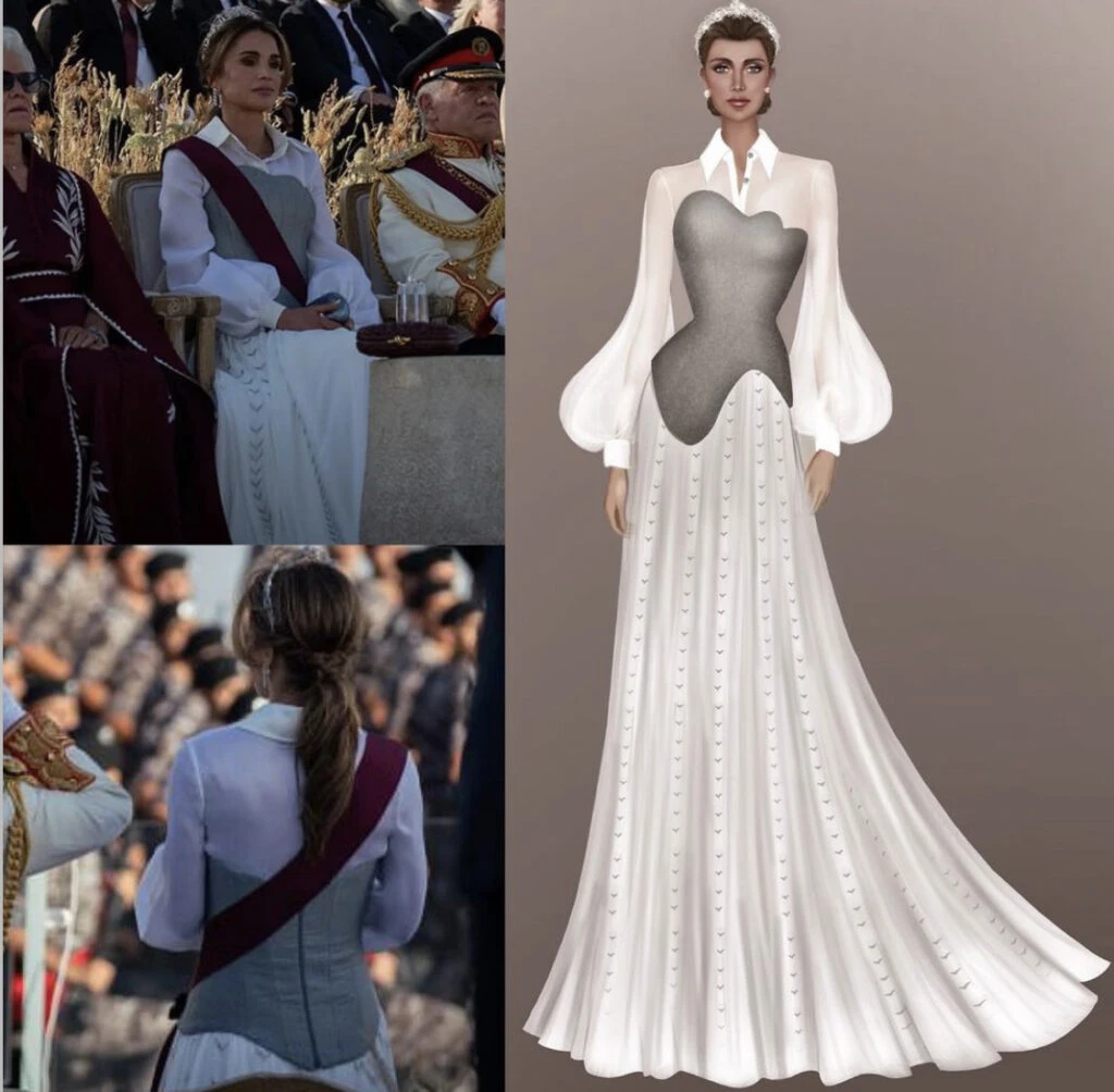Rania de Jordania y su look más fashionista. Foto: Instagram. 