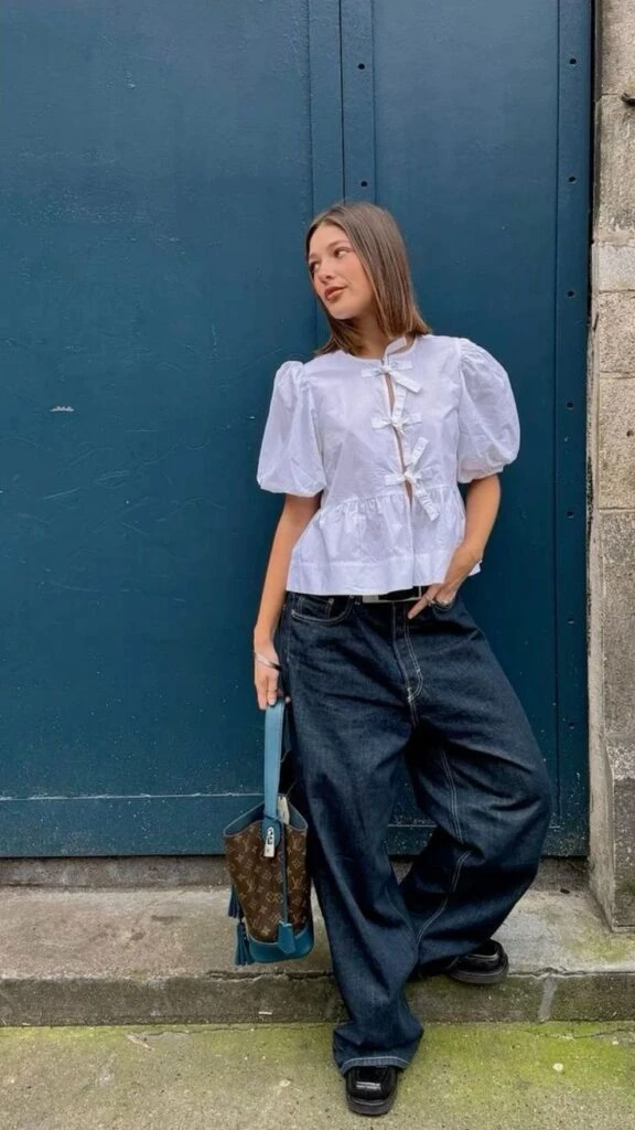 bluza coquette con lazos