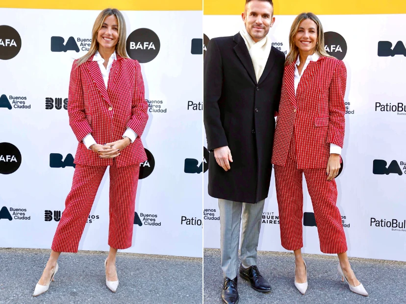 María Belén Ludueña apostó y acertó con un conjunto sastrero en cuadrillé