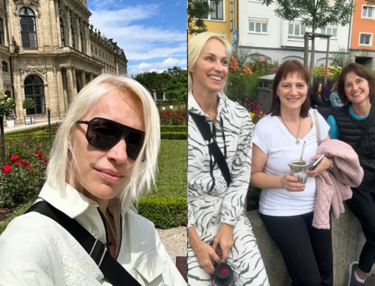 Ingrid Grudke presentó a sus hermanas Ruth y Edit: se fueron juntas de viaje