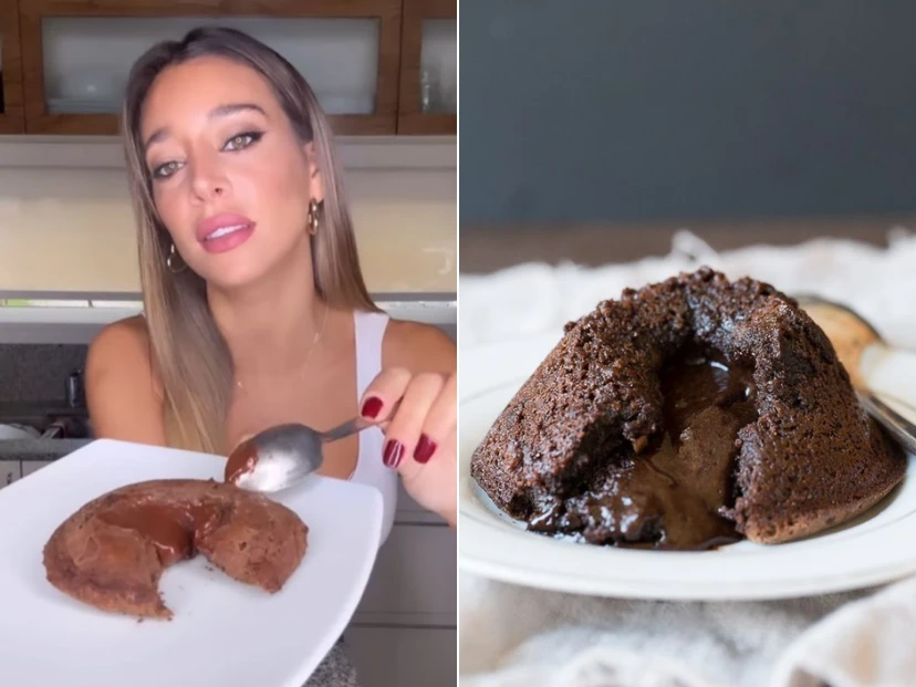 La receta de volcán de chocolate fit de Sol Pérez par cuidar la salud y darse un gusto