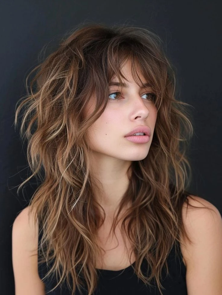 El corte long shag es ideal para las que tienen pelo largo y marca tendencia en el street style