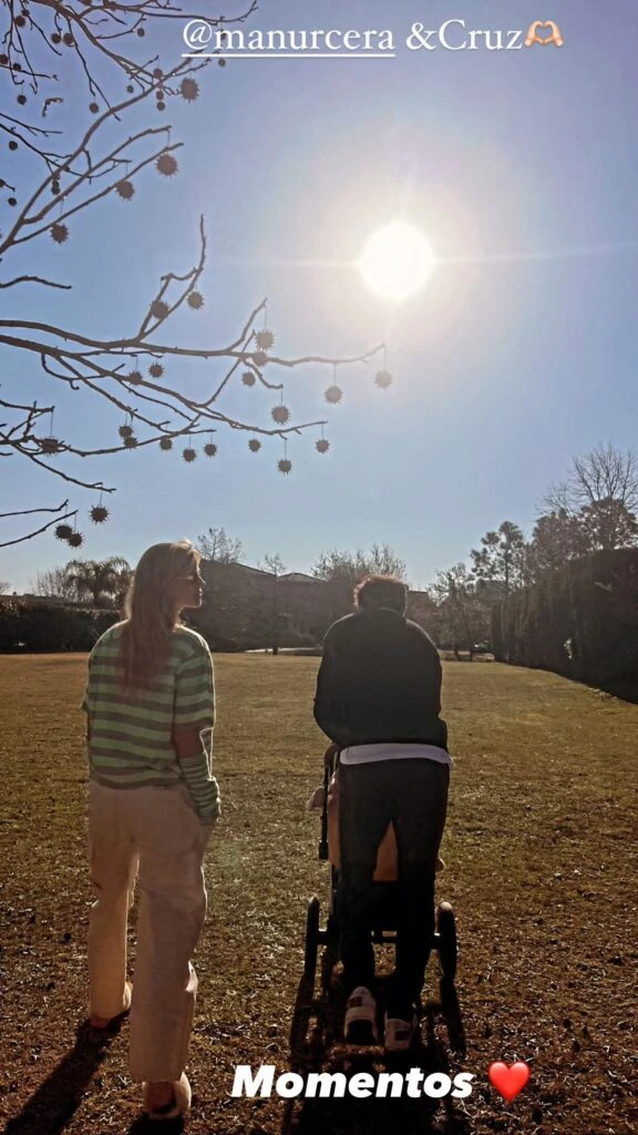 Manu Urcera mostró un paseo al sol con Nicole y su bebé