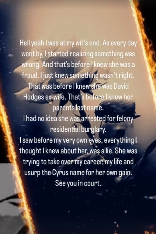 Billy Ray Cyrus aclara que los audios que se filtraron eran realmente de él