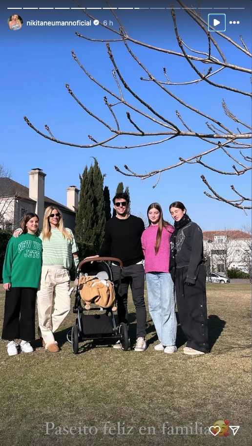 Nicole Neumann con su familia a pleno: Manu Urcera y sus cuatro hijos