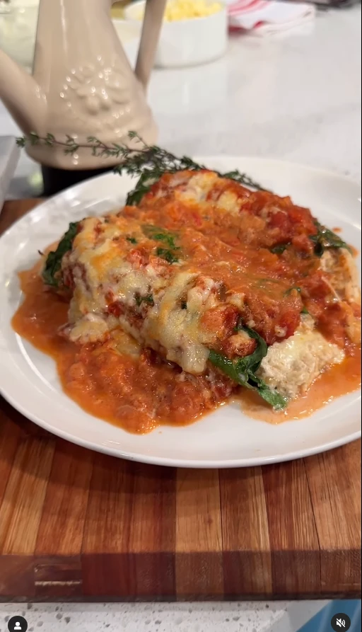 Canelones de pollo sin harina.