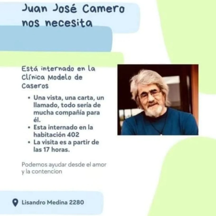 El posteo de Florencia Aroldi pidiendo ayuda para Juan José Camero. 