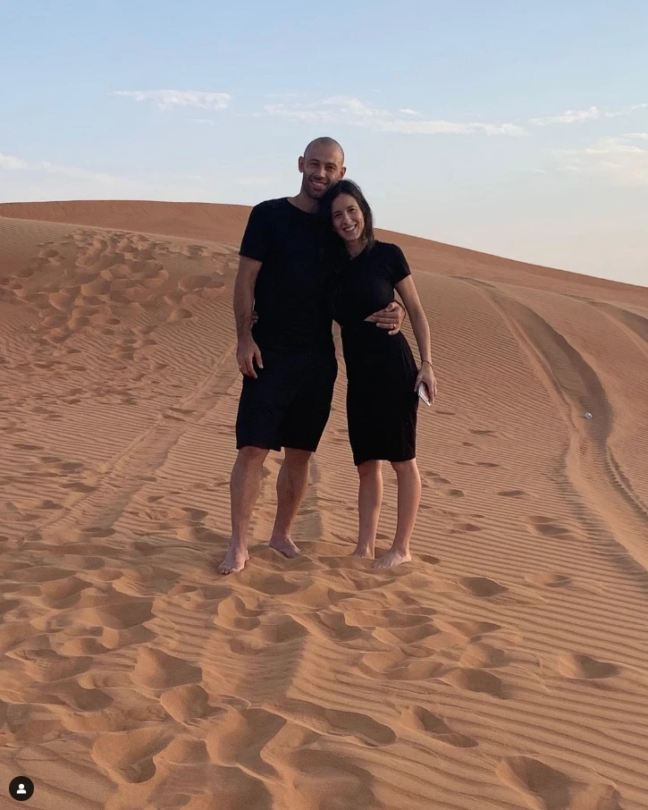 Javier Mascherano y sui esposa, Fernanda Morello