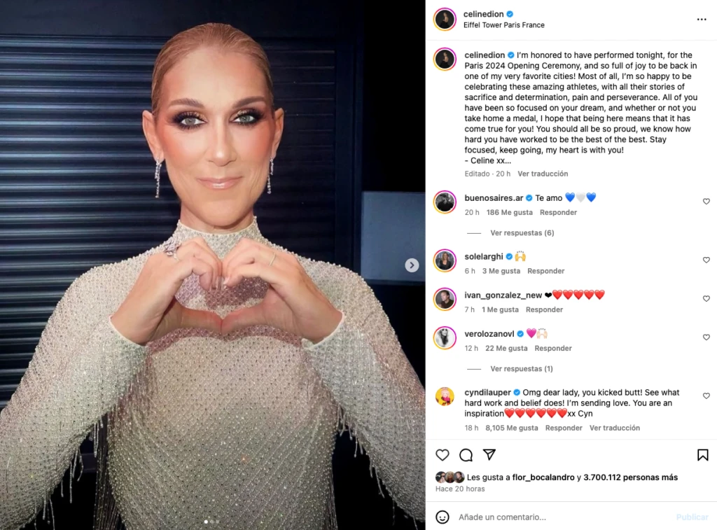Celine Dion rompió el silencio: qué dijo sobre su regreso a los escenarios en los JJOO Paris 2024
