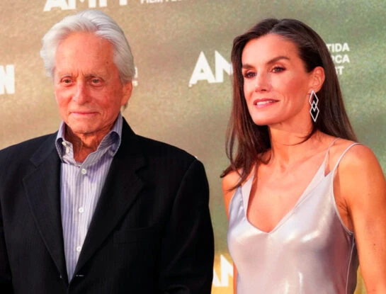 El impactante look de Letizia Ortiz en su encuentro con Michael Douglas