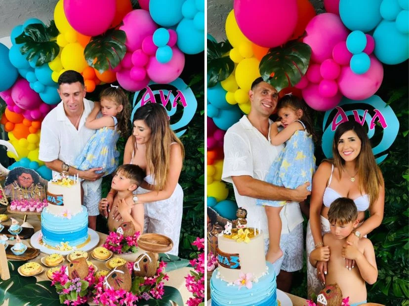 Las fotos del cumpleaños de 3 de Ava, la hija del Dibu Martínez