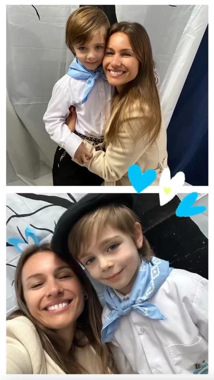 El look athleisure de Pampita en el acto escolar de Gauthier, su ahijado