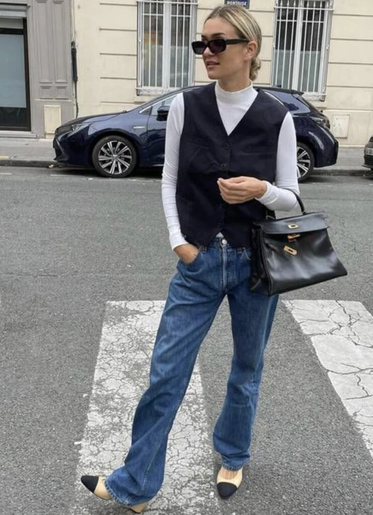 Los mejores looks con chalecos. Foto: Pinterest.