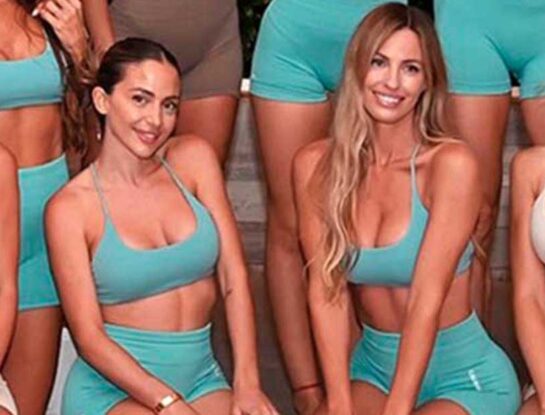 Rocío Guirao Díaz y Caro Calvagni, la mujer de Nicolás Tagliafico, organizaron una masterclass de yoga para famosas y mujeres de los jugadores de la Selección
