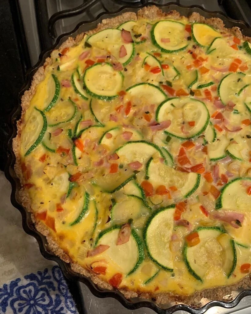 Tarta de zucchini la receta con masa de avena alta en fibras