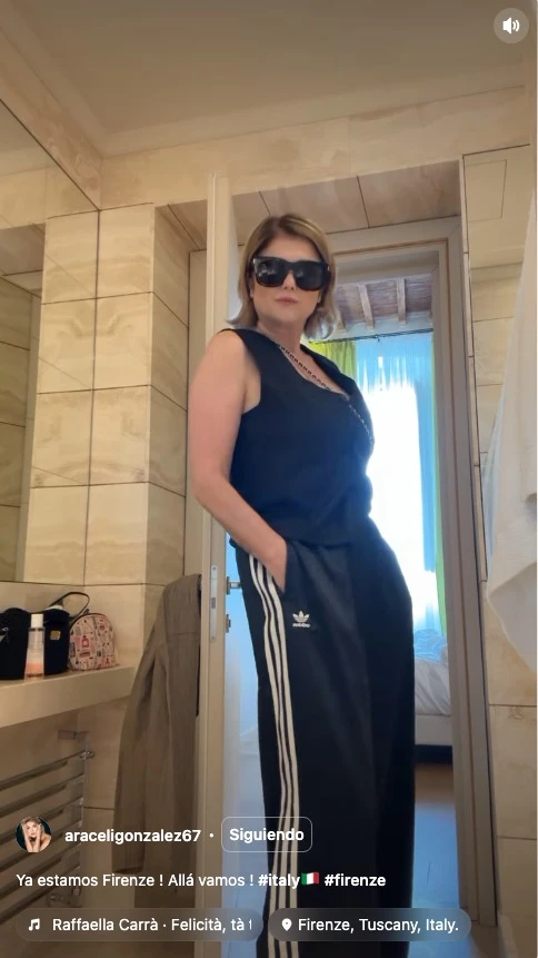 Araceli González paseó por Florencia, Italia con un impactante look athleisure.