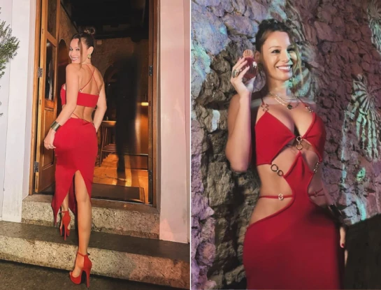 Pampita apuesta a la tendencia cut-out con un look super sensual desde Brasil