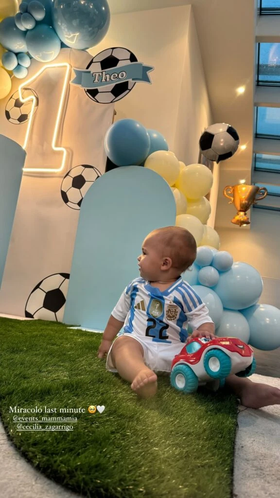 Cumple de Theo, hijo de Lautaro Martínez