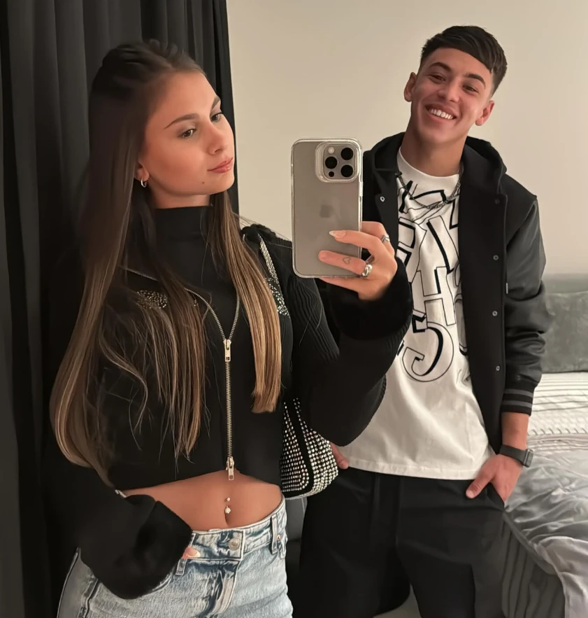 Matías Gallardo con su novia, Agustina