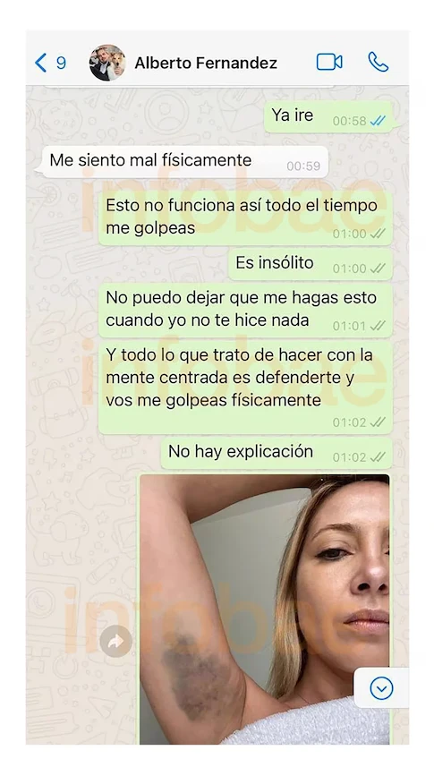 Parte del chat de Fabiola Yáñez