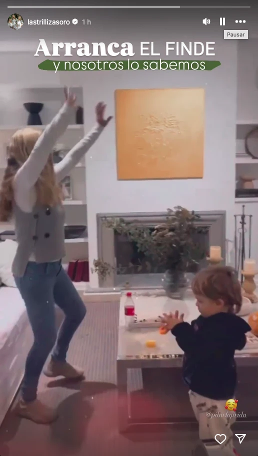 La trilliza María Eugenia mostró el living de su casa