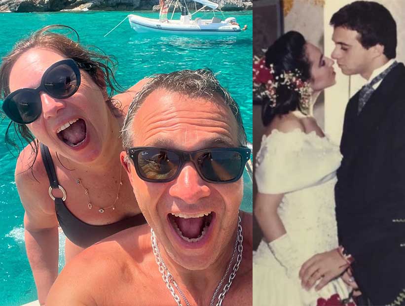 La historia de amor de Sergio Lapegüe y Bochi, su esposa: viajaron a Europa celebrando su aniversario número 35