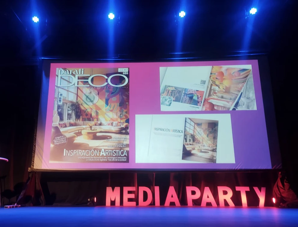 El proyecto IA de para ti DECO en el escenario de la 12ª edición de Media Party Buenos Aires, en Ciudad Cultural Konex.