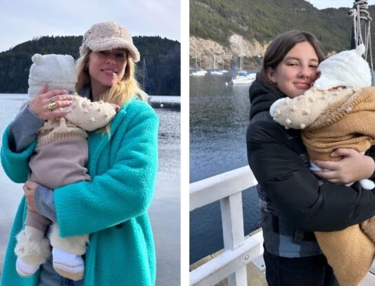 Nicole Neumann y sus hijas viajaron por primera vez con Cruz