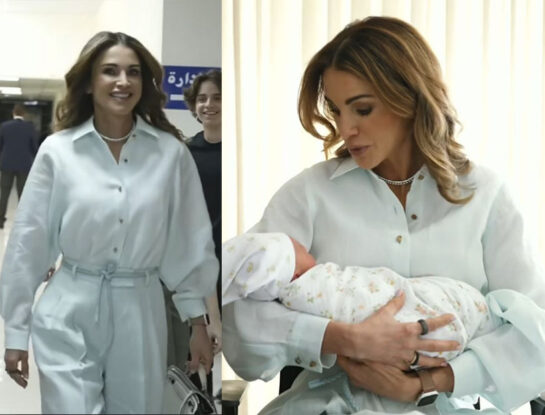 El look de Rania de Jordania para conocer a su nieta: apostó por el lujo silencioso y acertó