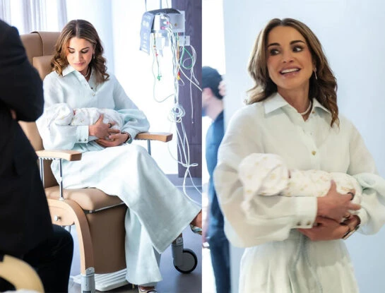 Rania de Jordania fue abuela: feliz, mostró la primera foto de su nieta, Imán