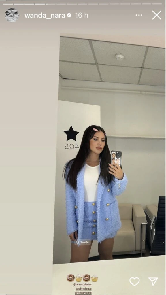 Wanda Nara y su look preppy. Foto: Instagram.