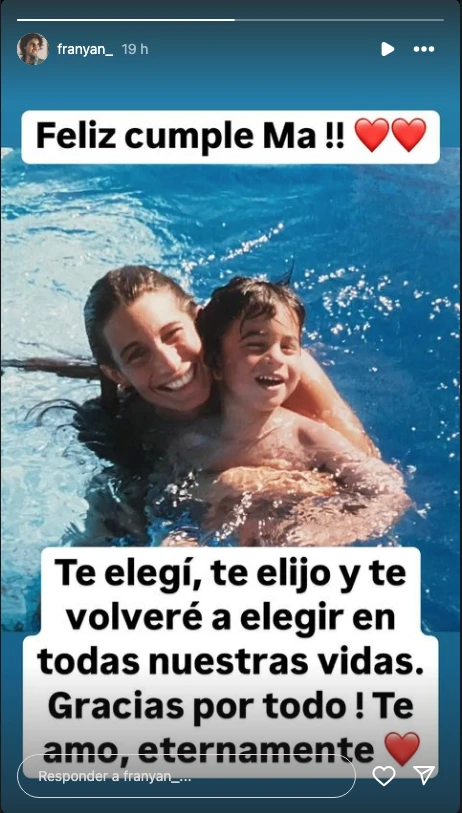 Frando Giordano recordó a su mamá, Romina Yan, el día que hubiera cumplido 50 años