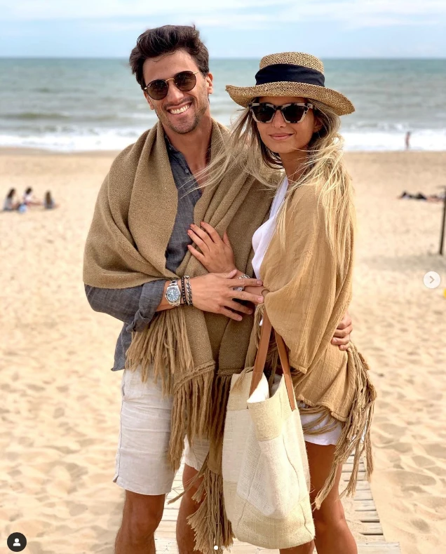 María Burlando con su pareja