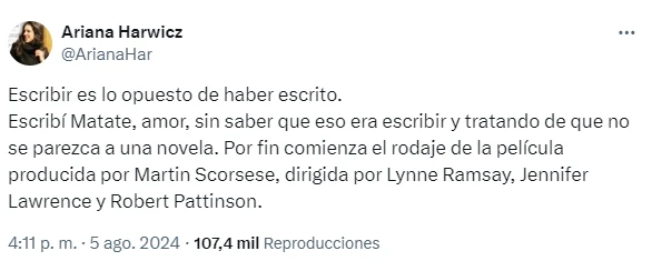 Jennifer Lawrence y Robert Pattinson protagonizarán la adaptación de "Matate, amor", una novela argentina
