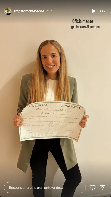 Amparo Monteverde, la hija de Jimena Monteverde, se recibió. 