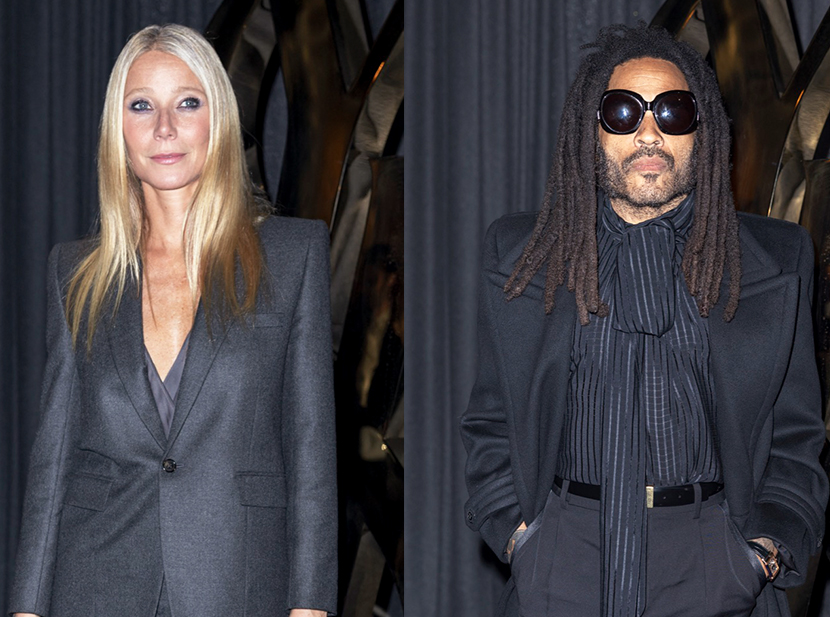 Vidriera: de Gwyneth Paltrow a Lenny Kravitz, los looks más sensuales en el desfile de Saint Laurent en París