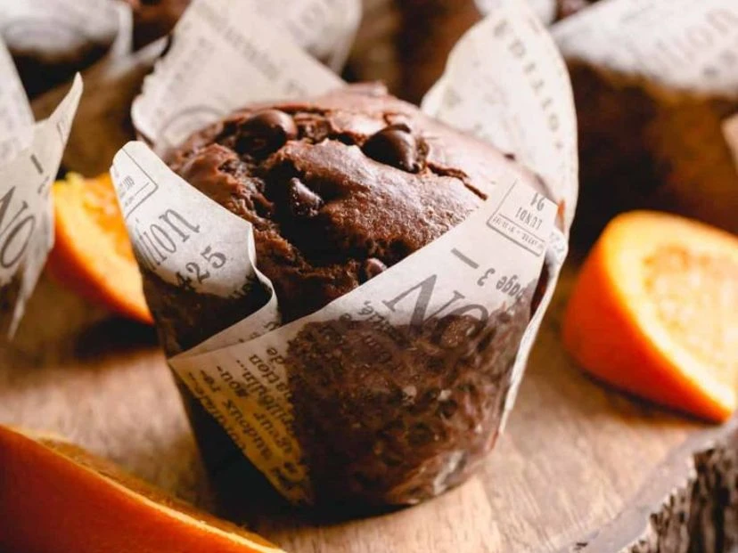 La receta de los muffins de chocolate y naranja