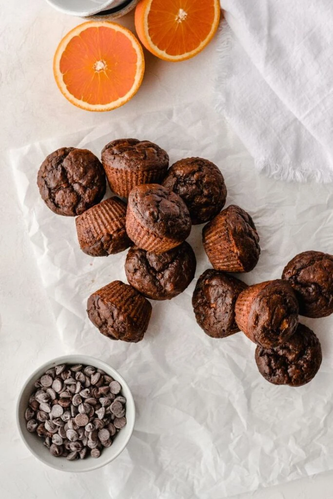 La receta de los muffins de chocolate y naranja