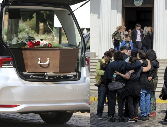 Las fotos del último adiós a Daniel Fanego: el dolor de Laura, su esposa, y de sus hijos Camila y Manuel