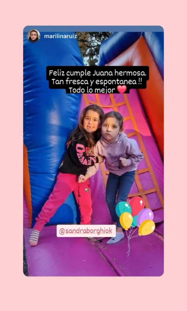Las fotos del cumpleaños de Juana, la hija de Sandra Borghi
