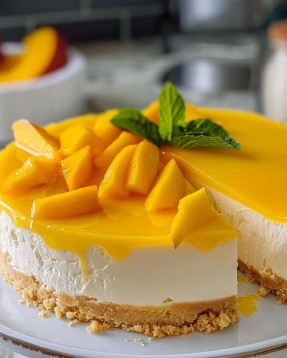 La receta de cheesecake de mango 