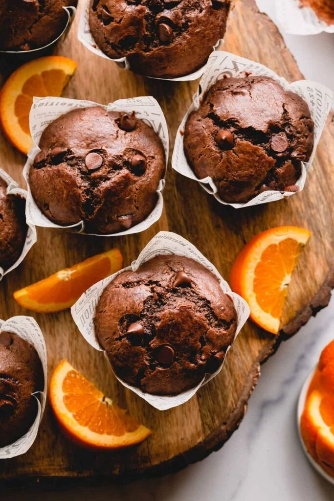La receta de los muffins de chocolate y naranja