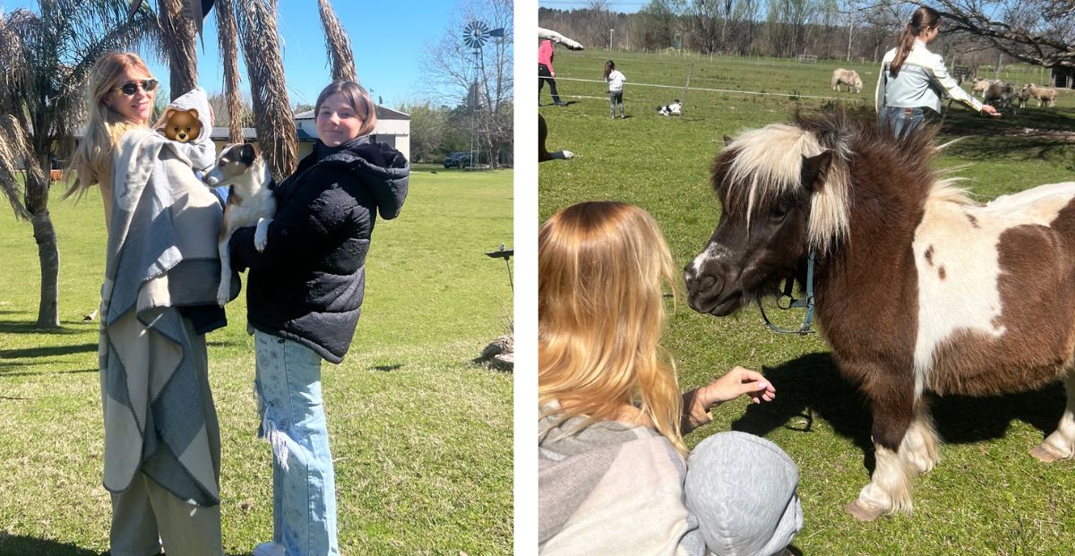 Las fotos de Nicole Neumann y sus hijos disfrutando en su casa de campo